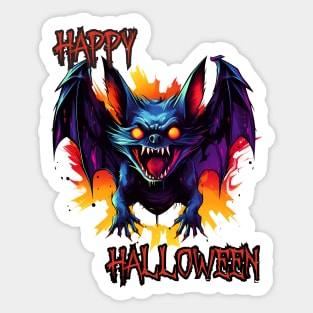 Spooky Bat Happy Halloween Sticker